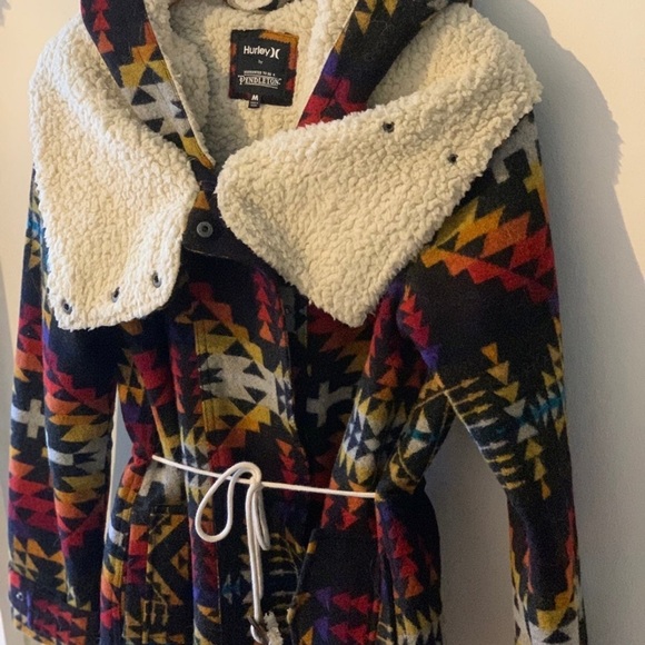 Pendleton x Hurley wool & fleece women’s coat - RARE MD - Picture 4 of 8